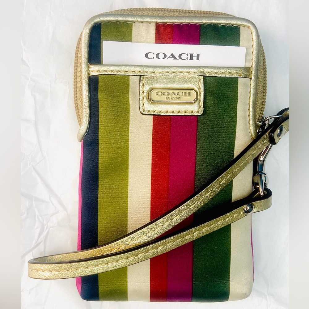 Coach Y2K legacy  Multicolor Vertical Stripe wristlet - Picture 3 of 6